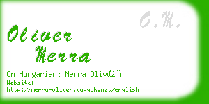 oliver merra business card